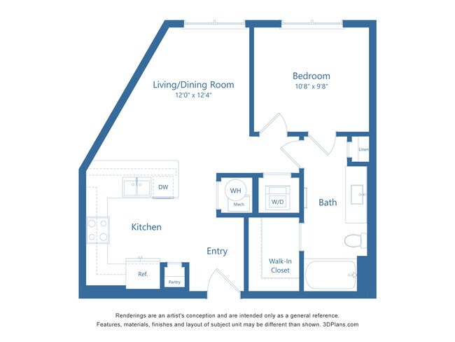 1 Bed • 1 Bath 1311 floor plan